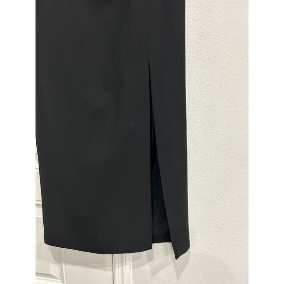 Montage Collection Black Polyester Pencil Skirt With Side Slit Size 14 - Picture 4 of 8